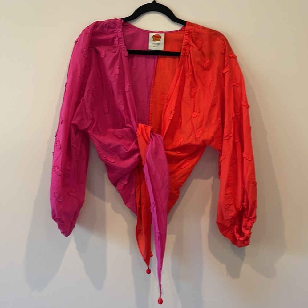 Farm Rio Colorblock Pineapple Shirt - Picture 2 of 5
